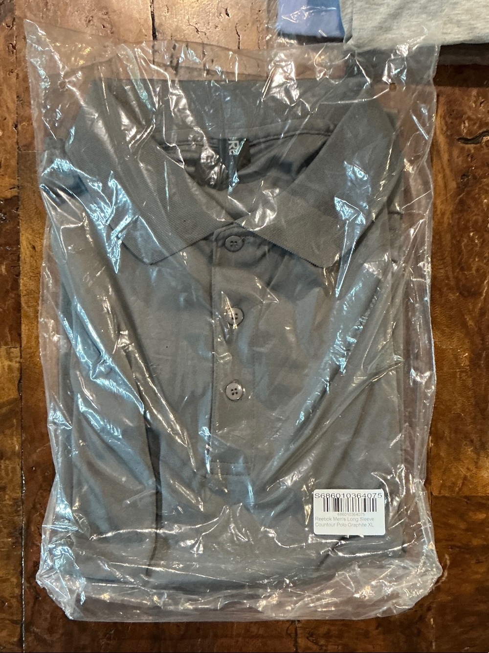 Reebok Men's Gray Polo Shirt - Short Sleeve Performance